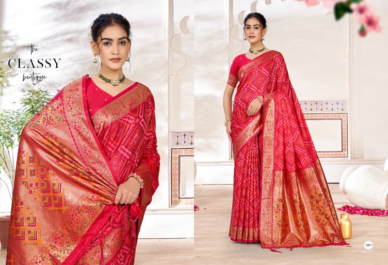 Bandhani Silk 2 By Bunawat Silk With Bandhani Zari Weaving Work Saree